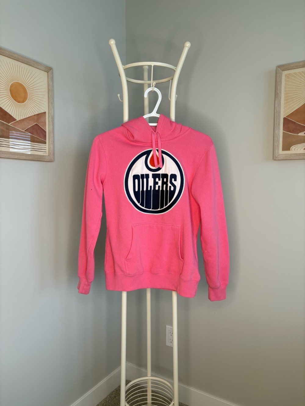 NHL Pink Oilers Crewneck Hoodie
